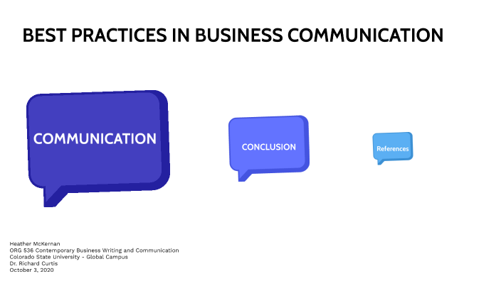 BEST PRACTICES IN BUSINESS COMMUNICATION by Heather McKernan