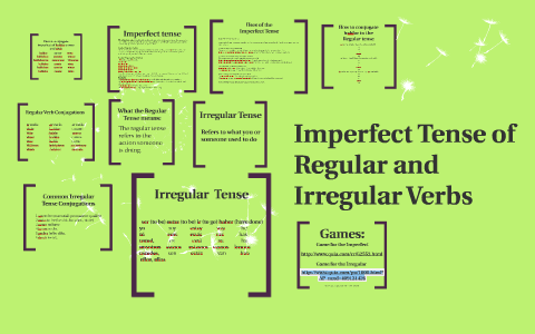 Imperfect Tense of Regular and Irregular Verbs by taylor beaudoin