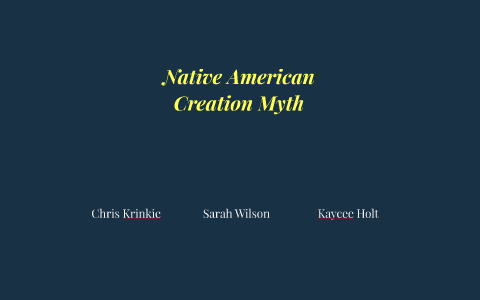 native american creation myth essay