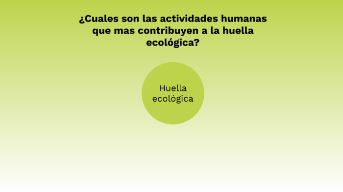 ¿Cuales son las actividades humanas que mas contribuyen a la huella
