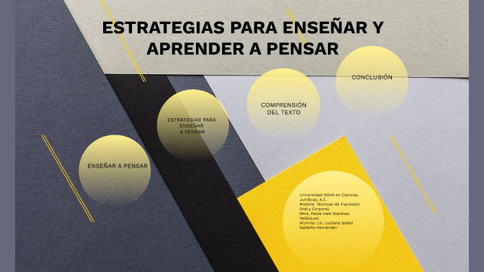 ESTRATEGIAS PARA ENSEÑAR Y APRENDER A PENSAR by Luciana Isabel Saldaña