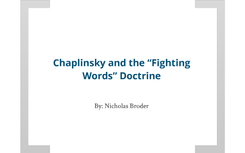 doctrine fighting words