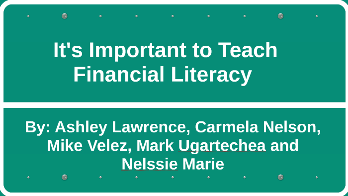 why should schools teach financial literacy thesis statement