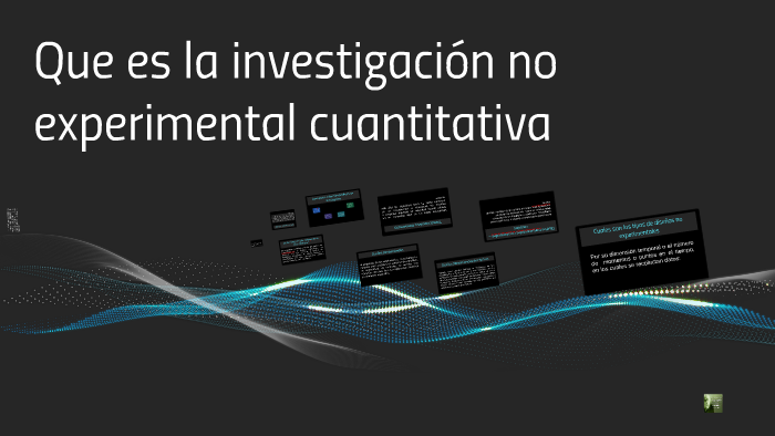 la investigacion cuantitativa no experimental