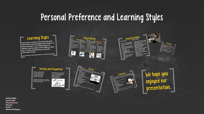 Personal Preference and Learning Styles by riley rod on Prezi