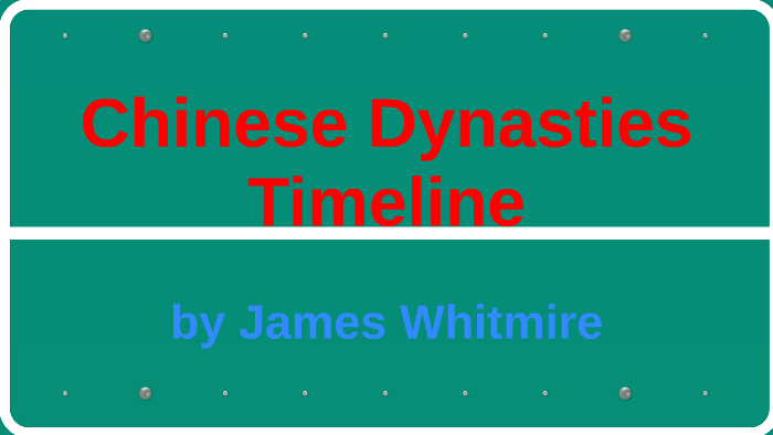 Chinese Dynasties Timeline By James Whitmire