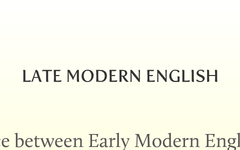 late modern english 1800 present