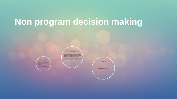 programmed decision making