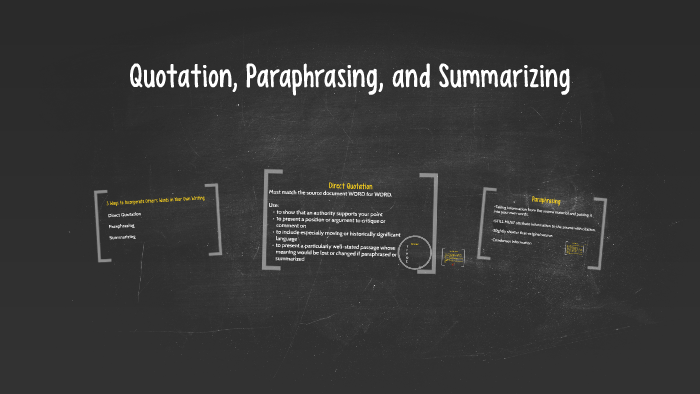 examples of direct quotation and paraphrasing