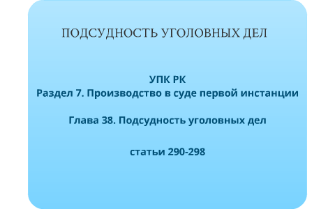 Подсудность уголовных дел презентация