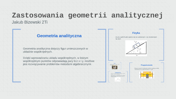 Zastosowania geometrii analitycznej by J B on Prezi