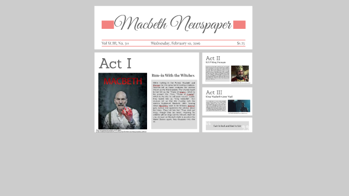 Реферат: Newspaper Report On The Conviction Of Macbeth