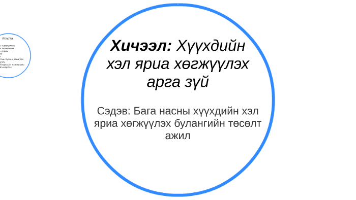 Хичээл: Хүүхдийн хэл яриа хөгжүүлэх арга зүй by Мөнхдөл Хишигжаргал on ...