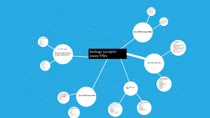 how to write a synoptic essay biology