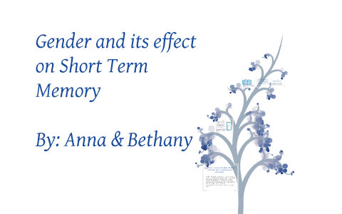 does gender affect short term memory experiment