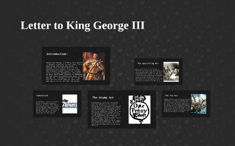 letter to king george assignment