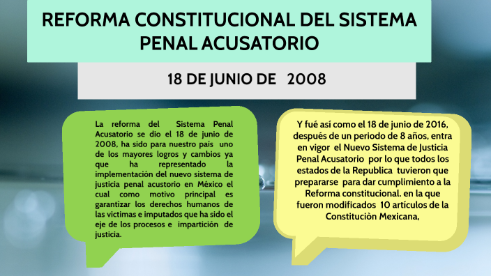 REFORMA CONSTITUCIONAL DEL SISTEMA PENAL ACUSATORIO by Maribel del
