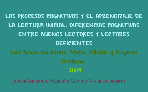 LOS PROCESOS COGNITIVOS Y EL APRENDIZAJE DE LA LECTURA INICI By Juliana ...