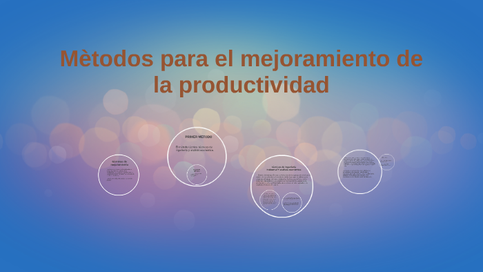 Mètodos para el mejoramiento de la productividad by Samantha Zurutuza