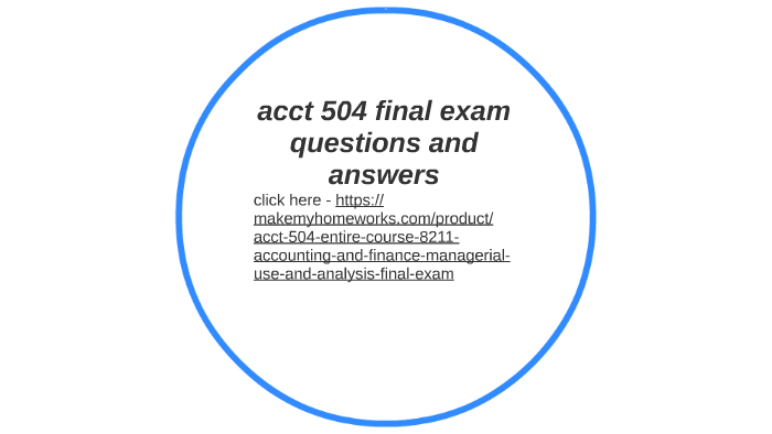 accounting 504 final exam answers