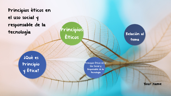 Principios éticos en el uso social y responsable de la tecnología by