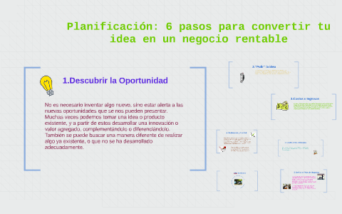 Planificación: 6 pasos para convertir tu idea en un negocio by Giovanni ...