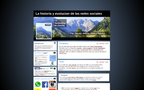 La historia y evolucion de las redes sociales by Paloma Rosario on Prezi