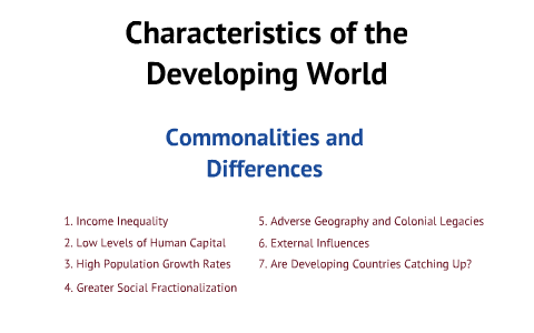 essay on characteristics of developing countries