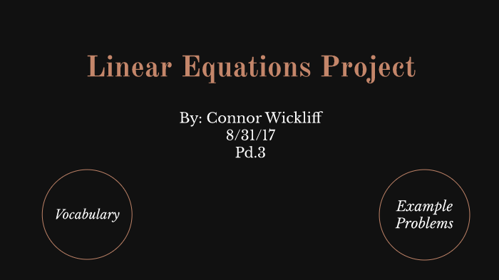 Linear Equations Project by Connor Wickliff