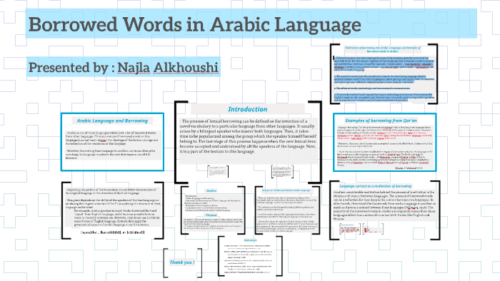 Arabicisation via Calque or Loan Translation.