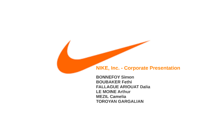 elevation Decrement cheap Nike Corporate presentation by Arthur Le Moine