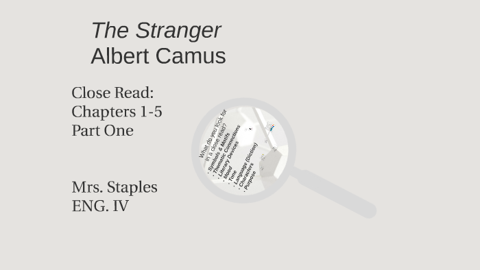 Copy Of The Stranger Close Read Chapter 1 2 By Heather Staples