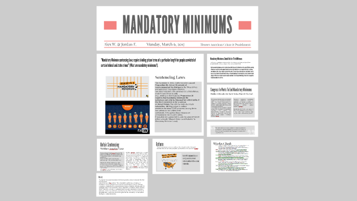 MANDATORY MINIMUMS By Alexis Wilson