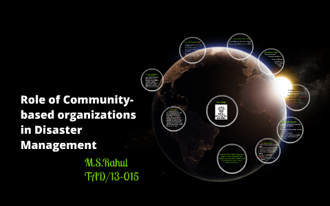 Role Of Community-based Organizations In Disaster Management By Sathish ...