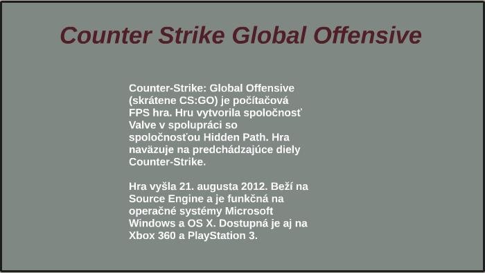 Counter-Strike: Global Offensive = CS: GO - Xbox 360 hra