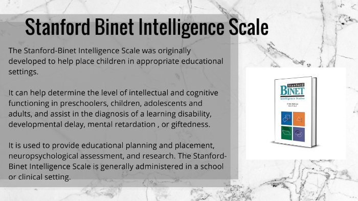 Stanford Binet Intelligence Scale By Celine Gerochi