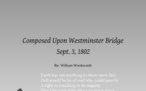 composed on westminster bridge