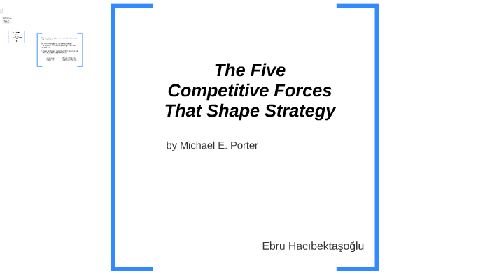 The Five Competitive Forces That Shape Strategy By Ebru Hacibektasoglu ...