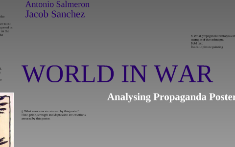 Analyze a propaganda poster by Antonio Salmeron on Prezi