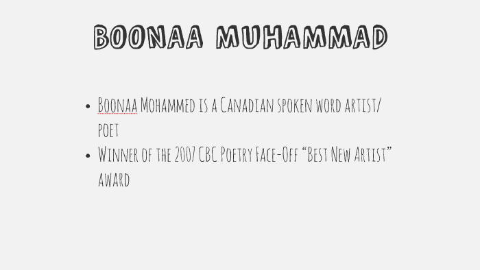 Boonaa Muhammad by Alia Shad on Prezi