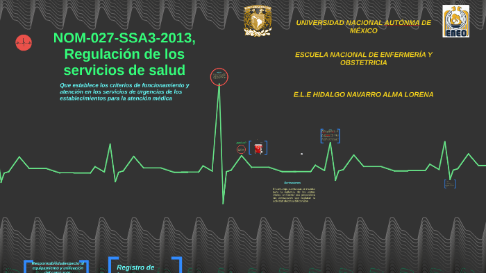 NOM-027-SSA3-2013, Regulación de los servicios de salud by Alma Lorena