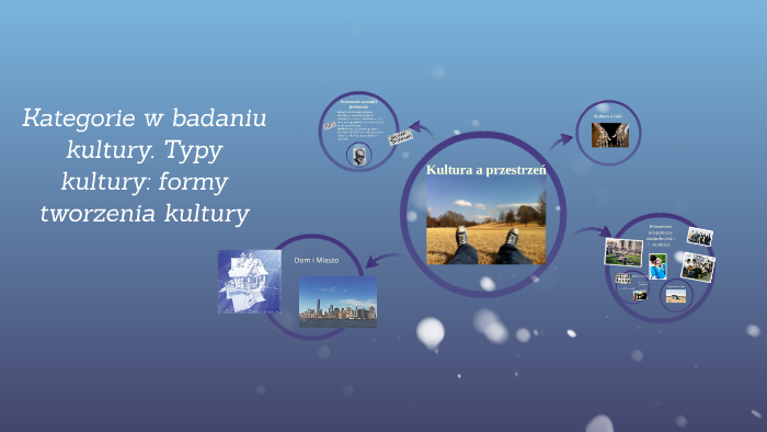Kategorie w badaniu kultury. Typy kultury: formy tworzenia k by lucyna