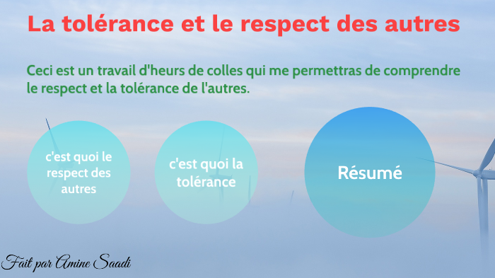 La Tolerance Et Le Respect Des Autres By Amine Saadi
