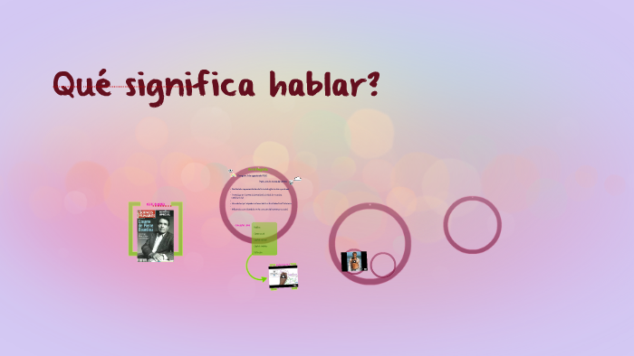 Qué significa hablar? by Delia Fajardo