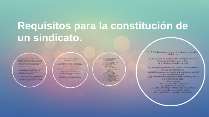 Requisitos para la constitucion de un sindicato. by Alejandra Giraldo