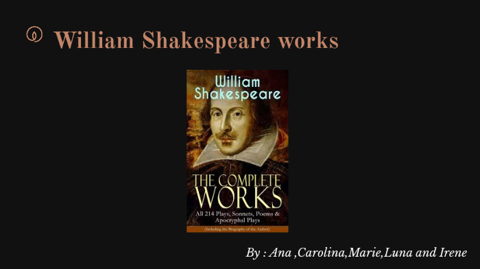 William Shakespeare Works By Marie Martinez