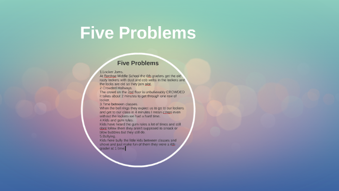 Five Problems by NN PP on Prezi