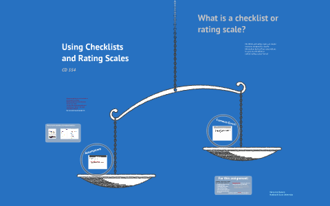 Using Checklists and Rating Scales by Mary Ann Hansen on Prezi