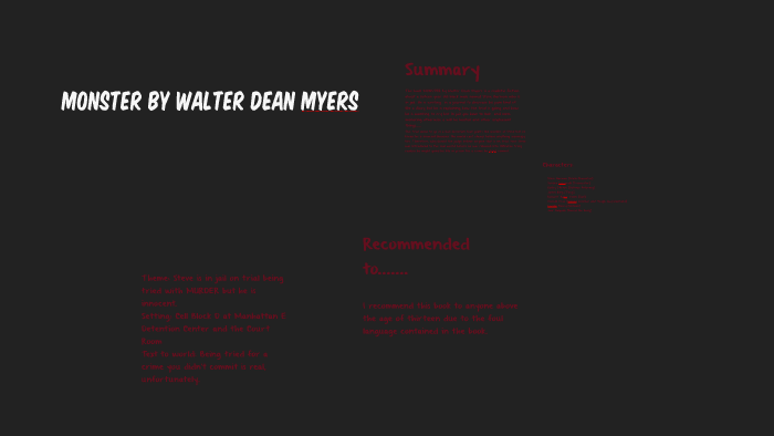 monster walter dean myers sparknotes