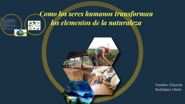 Como los seres humanos transforman los elementos de la natur by blanca